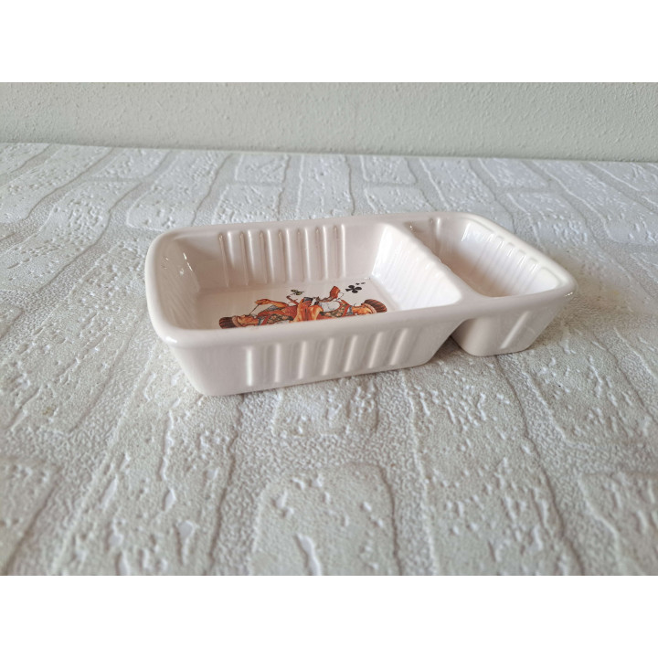 Patat-frietbakje, Speelkaart Joker, porselein 17.5x10x3.5cm - handgemaakt