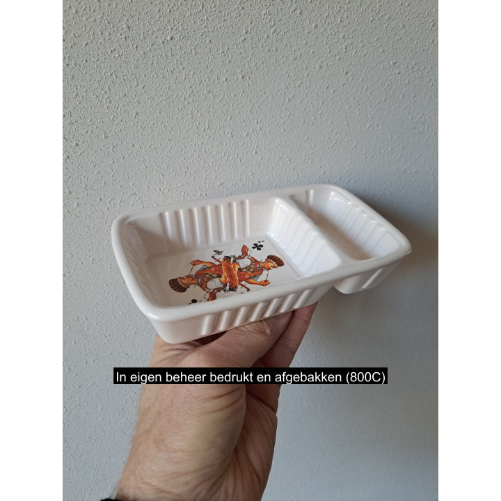 Patat-frietbakje, Speelkaart Joker, porselein 17.5x10x3.5cm