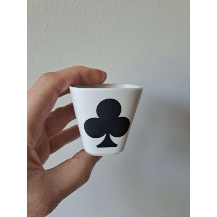 Bloempotje Speelkaarten symbool Klaveren, porselein 6x6x6cm - handgemaakt