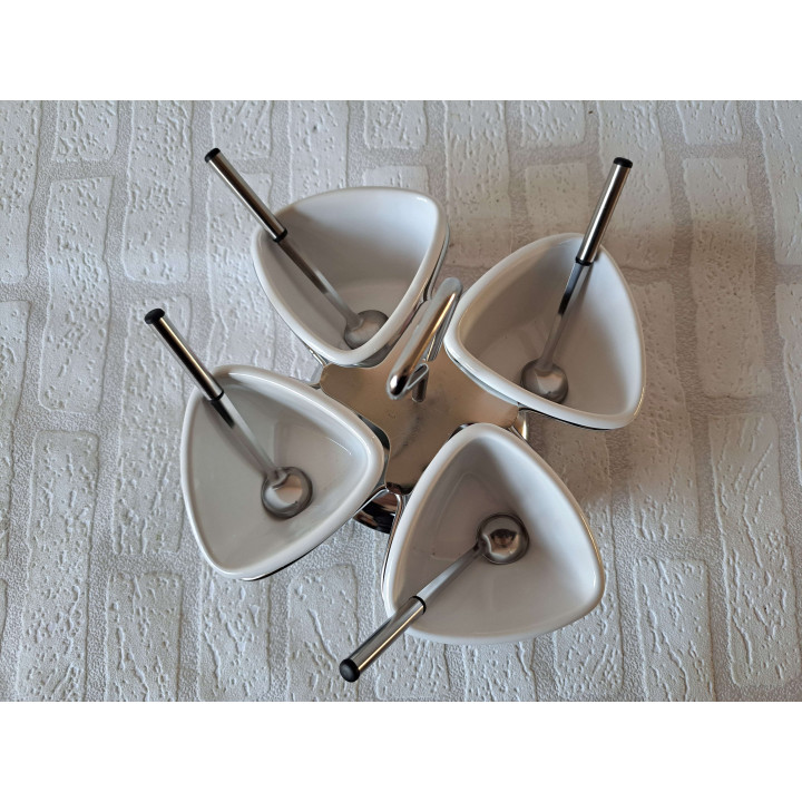 Porcelain Sauce Carousel Playing Card Symbols Hand-Printed