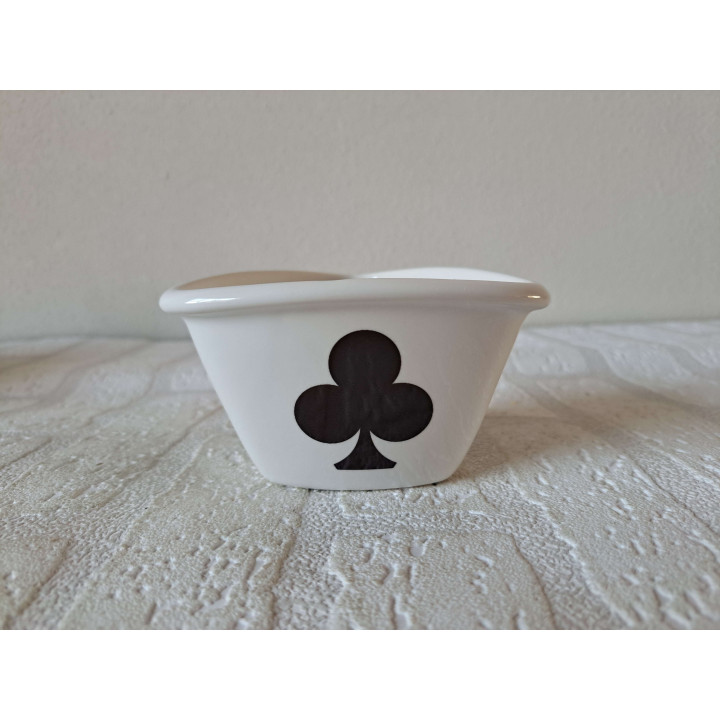 Sauzen carrousel Speelkaarten symbolen, porselein D24xH20cm - handgemaakt