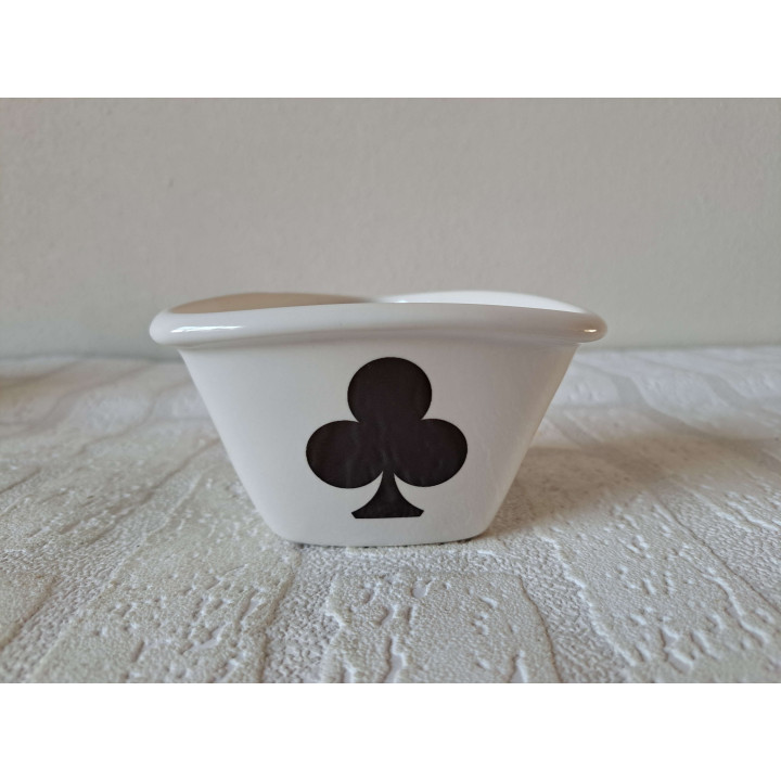 Sauzen carrousel Speelkaarten symbolen, porselein D24xH20cm - handgemaakt