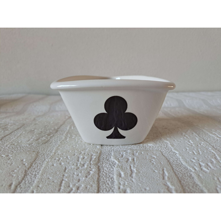 Sauzen carrousel Speelkaarten symbolen, porselein D24xH20cm - handgemaakt