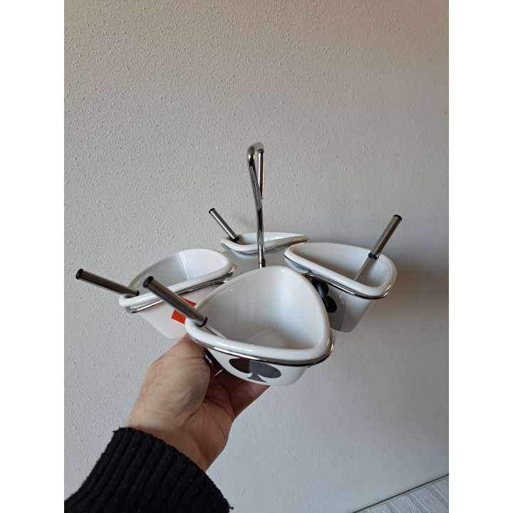 Sauzen carrousel Speelkaarten symbolen, porselein D24xH20cm - handgemaakt