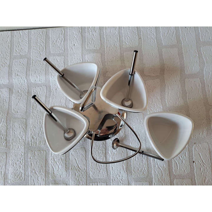 Sauzen carrousel Speelkaarten symbolen, porselein D24xH20cm - handgemaakt