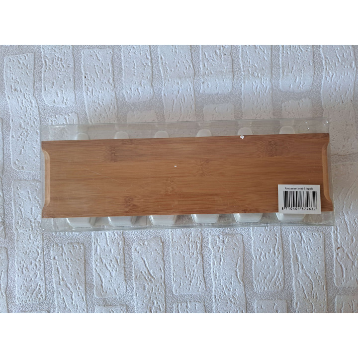 Amuseset lepels Speelkaarten Ruiten, porselein 26x13.5x3.5cm - handgemaakt