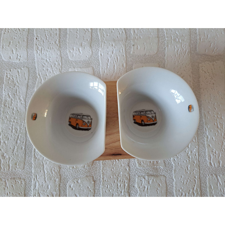 Hapjes - sauzenschaal oranje Volkswagen, porselein 24x12x6cm - handgemaakt