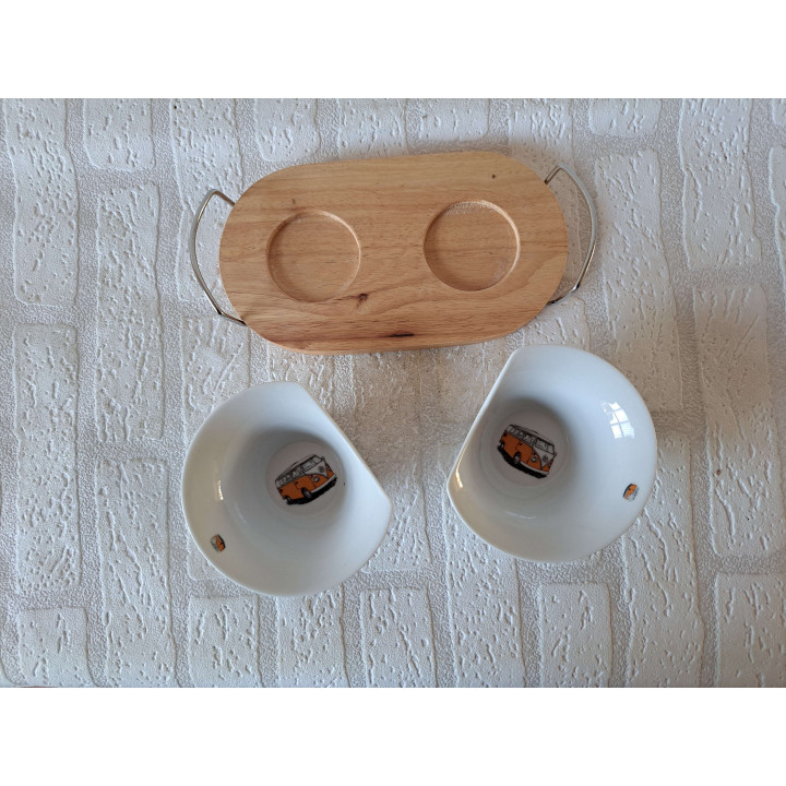 Hapjes - sauzenschaal oranje Volkswagen, porselein 24x12x6cm - handgemaakt