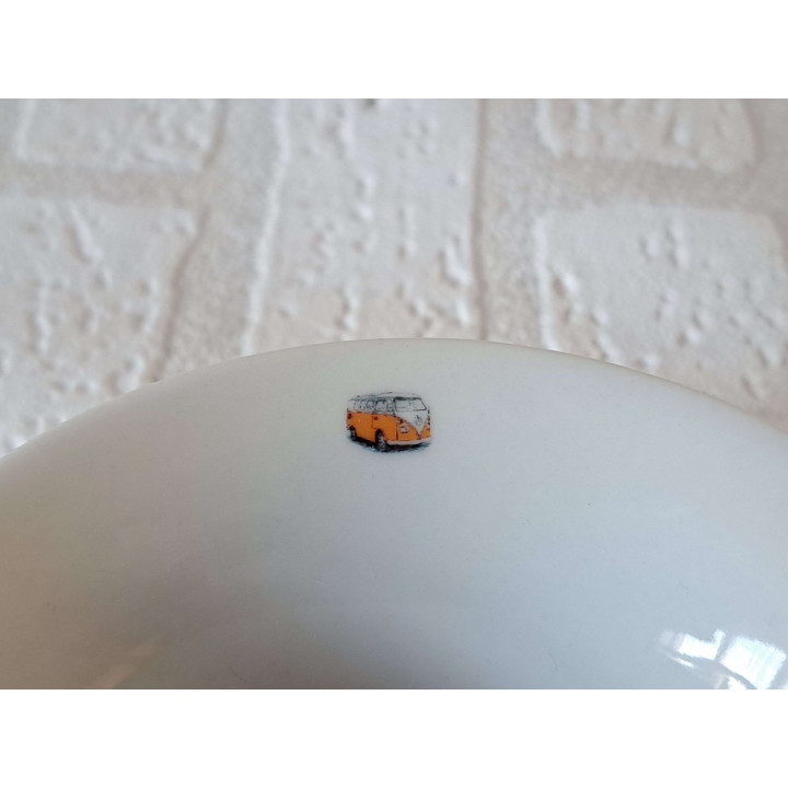 Hapjes - sauzenschaal oranje Volkswagen, porselein 24x12x6cm - handgemaakt