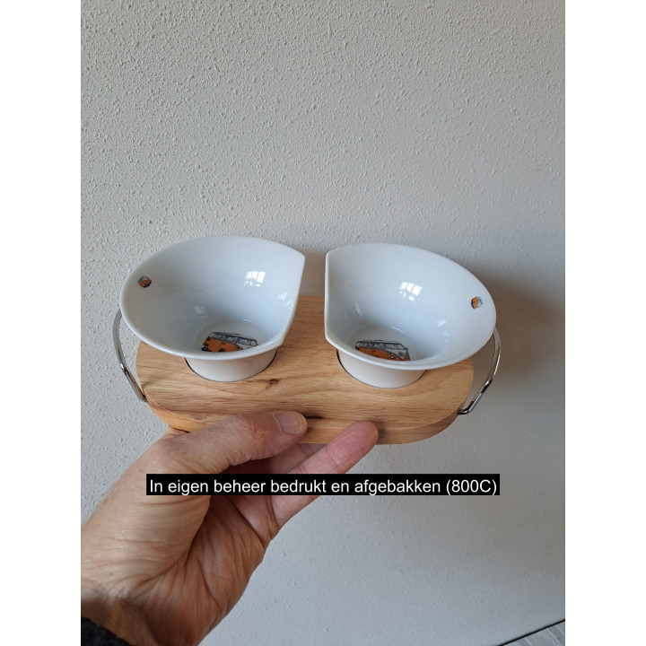 Hapjes - sauzenschaal oranje Volkswagen, porselein 24x12x6cm