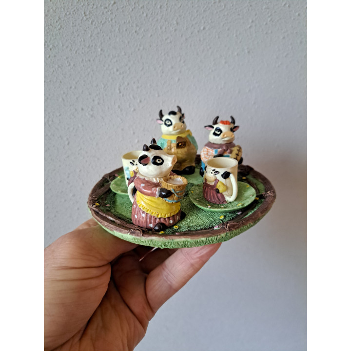 Koeien kinderservies 11 delig, kunsthars D13xH6cm