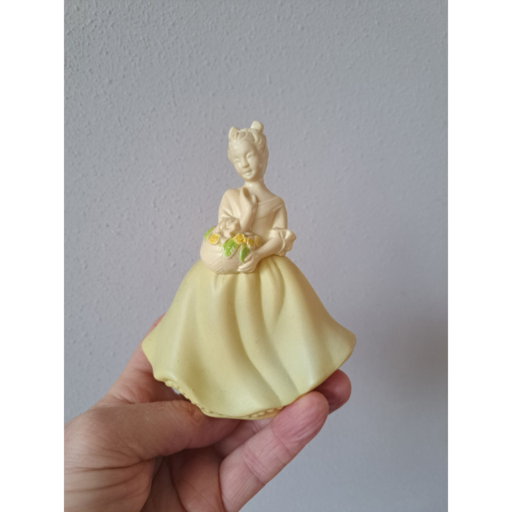 Bloemenmeisje, cologneflesje Avon, jaren 70, 12x5.5x14cm