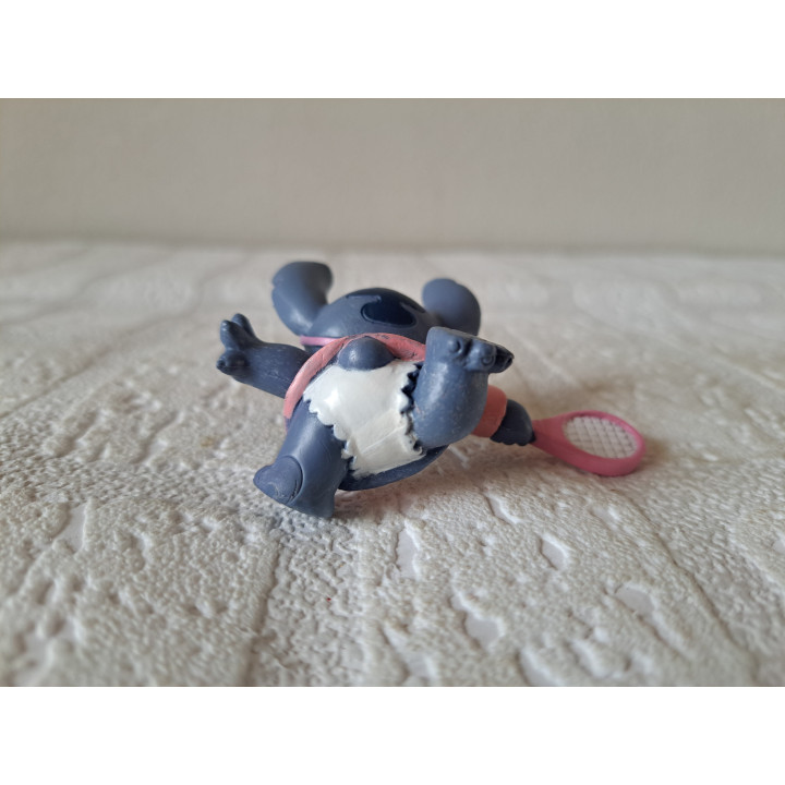 Stitch de Tennisster, rubber 7.5x3x6cm - Verzamelobjecten