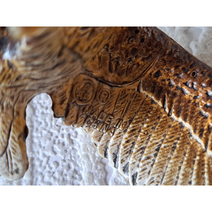 Uil met open vleugels, rubber 14.5x6.5x4.5cm - Verzamelobjecten