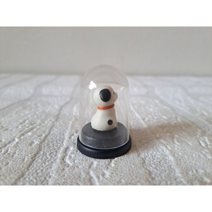 Dalmatier hond in kunststof stolpje, porselein D3xH4.5cm  - Verzamelobject