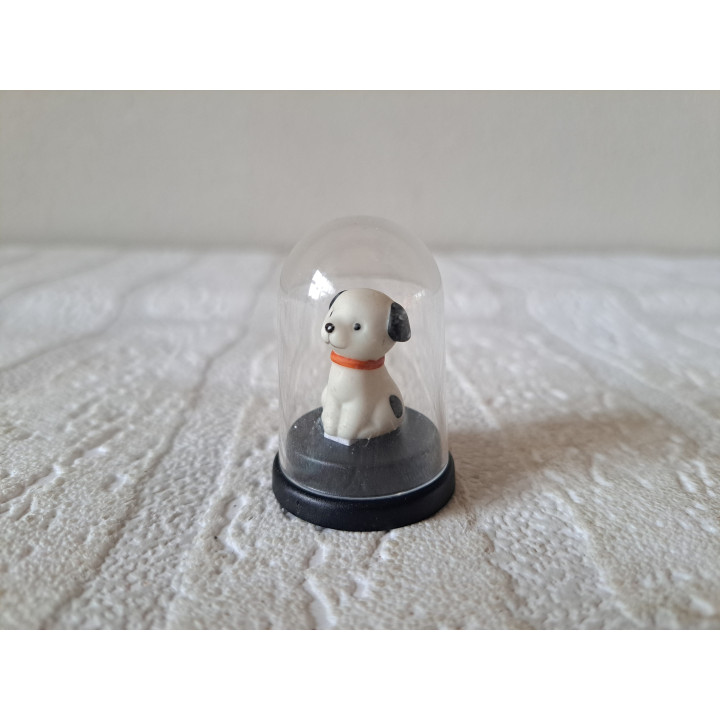 Dalmatier hond in kunststof stolpje, porselein D3xH4.5cm  - Verzamelobject