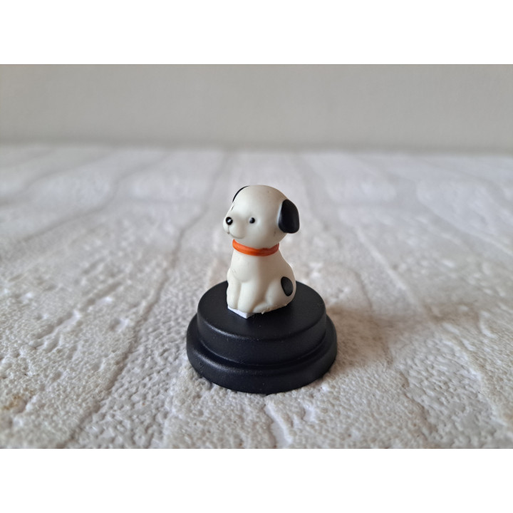 Dalmatier hond in kunststof stolpje, porselein D3xH4.5cm  - Verzamelobject