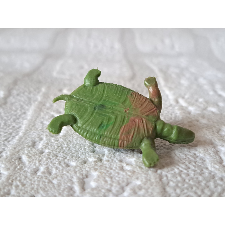 Schildpad, rubber 4x2x1.5cm - dierfiguren