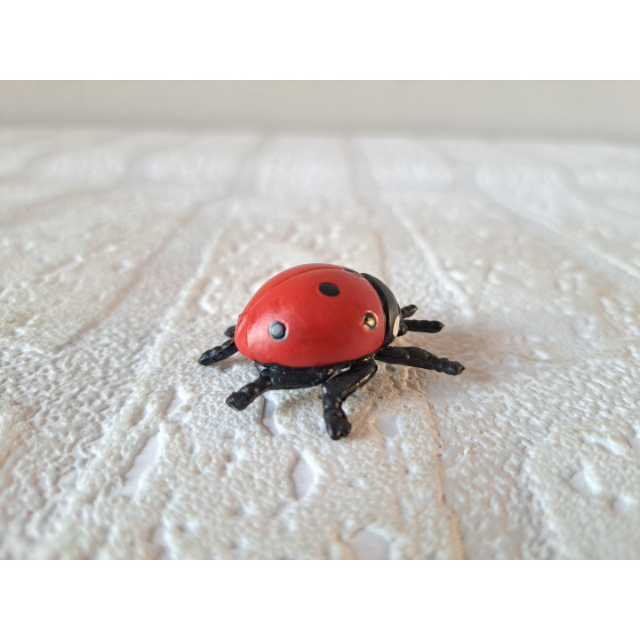 Lieveheersbeestje, Bullyland, rubber 3.5x3x2cm - Verzamelobjecten