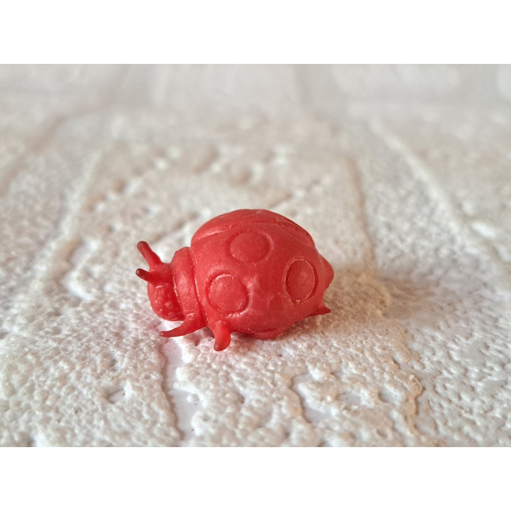 Lieveheersbeestje, rubber 2x1.5x1cm - Verzamelobjecten