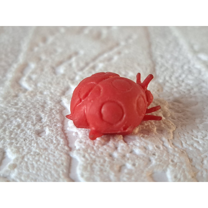 Lieveheersbeestje, rubber 2x1.5x1cm - Verzamelobjecten