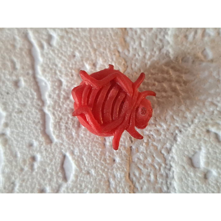 Lieveheersbeestje, rubber 2x1.5x1cm - Verzamelobjecten