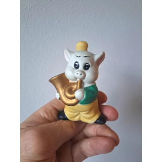 Varken met tuba, porselein 6.5x4.5x9.5cm