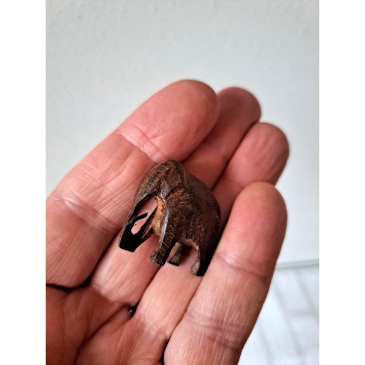 Olifant, hout 2.5x1.5x2.5cm (a)