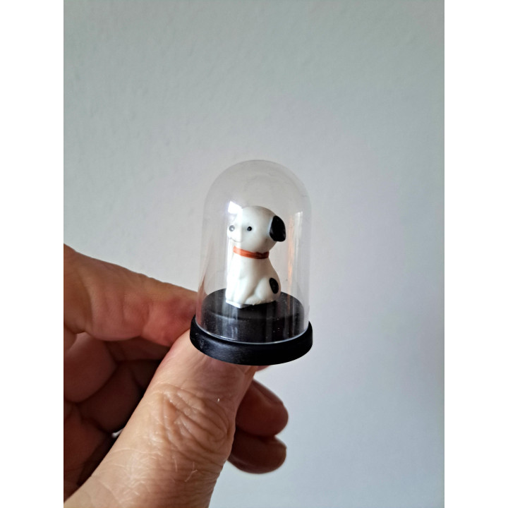 Dalmatier hond in kunststof stolpje, porselein D3xH4.5cm