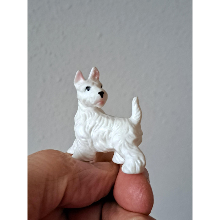 Scottish Terrier hond, porselein 4.5x2x4.5cm