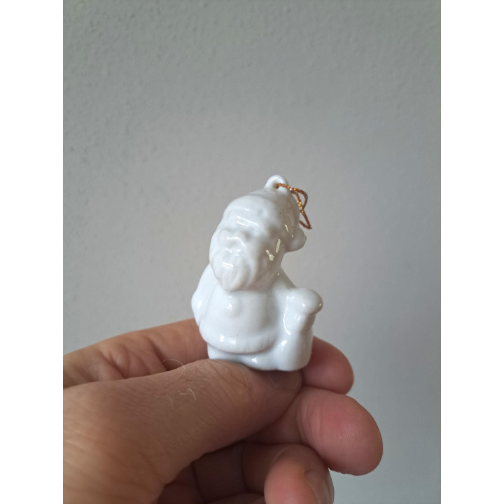 Kerstman voor in de kerstboom, porselein 4.5x3x6cm