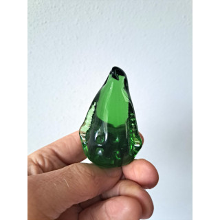 Pinguïn van massief groen glas 5x4x7cm