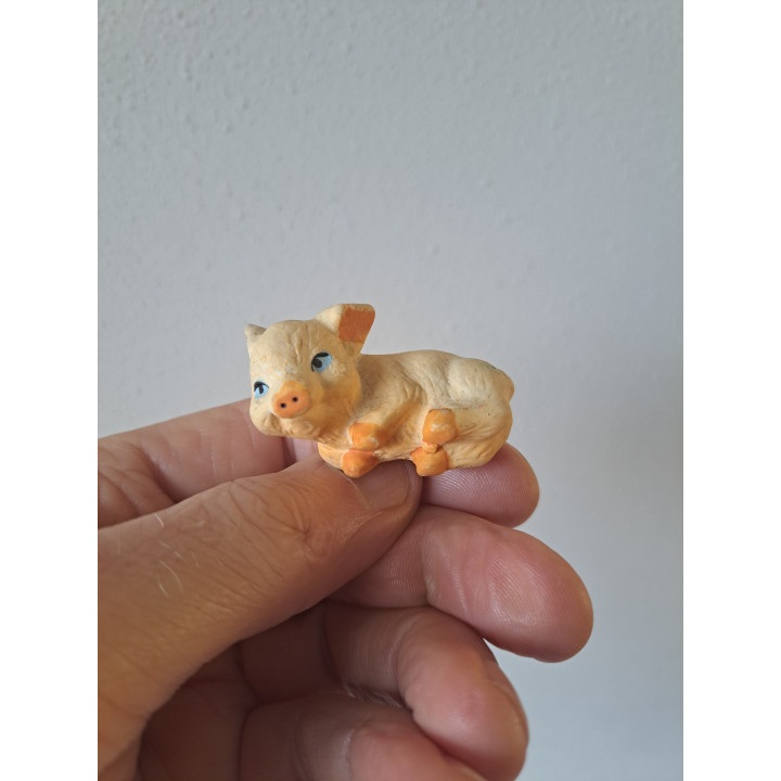 Liggend varken, aardewerk 5x3x3cm