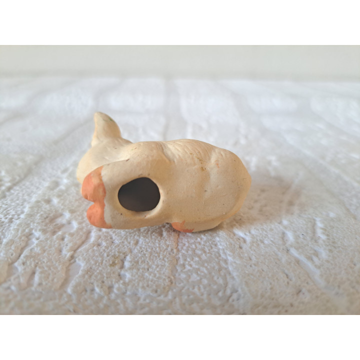 Zittend varken, aardewerk 5x3x3.5cm - dierfiguren