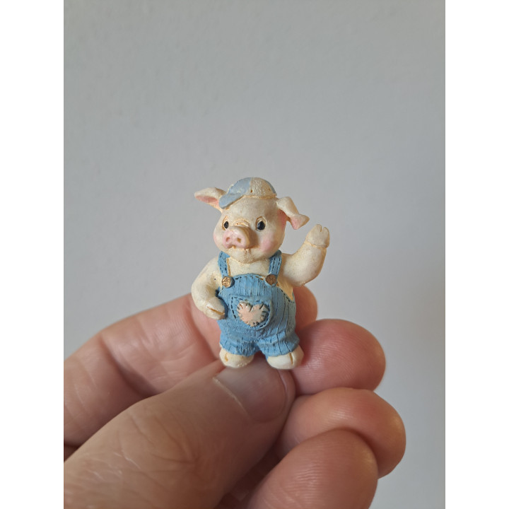 Varken met tuinbroek, kunsthars 3x1.5x4cm
