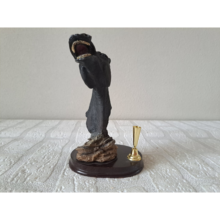 Pennenhouder met paardenhoofd, kunsthars 10.5x11x17cm zw - Verzamelobjecten