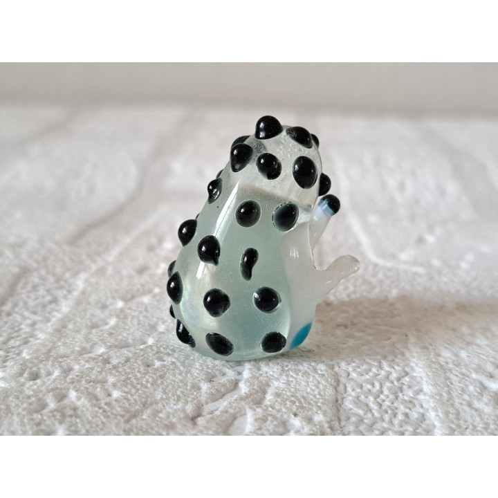 Zwart-wit egel, glas 2.5x2.5x3.5cm - dierfiguren