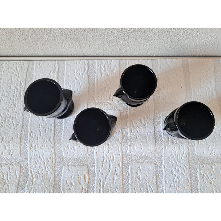 4 kip eierdopjes, glas D5x7cm - dierfiguren