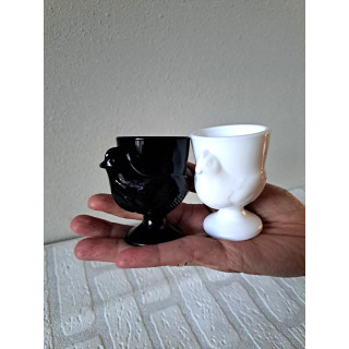 2 kip eierdopjes, glas D5x7cm