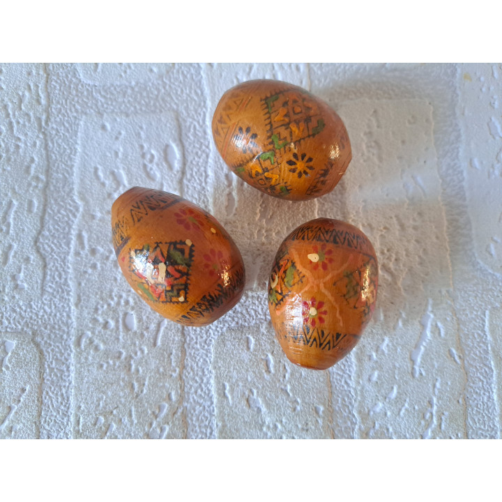 Set handgeschilderde Oekraïense paaseieren, hout H5cm (c) - eieren
