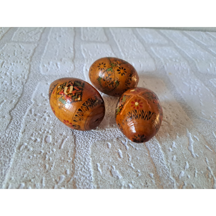 Set handgeschilderde Oekraïense paaseieren, hout H5cm (c) - eieren