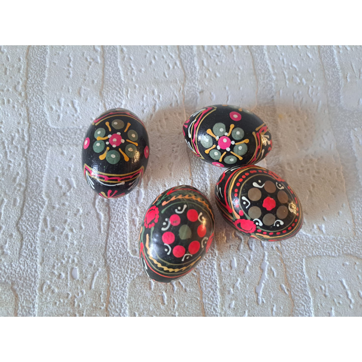 Set handgeschilderde Oekraïense paaseieren, hout H5cm (d) - eieren