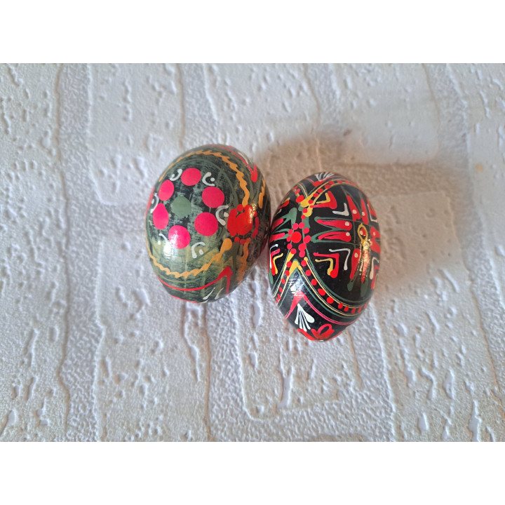 Set handgeschilderde Oekraïense paaseieren, hout H5cm (f) - eieren