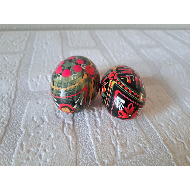 Set handgeschilderde Oekraïense paaseieren, hout H5cm (f) - eieren