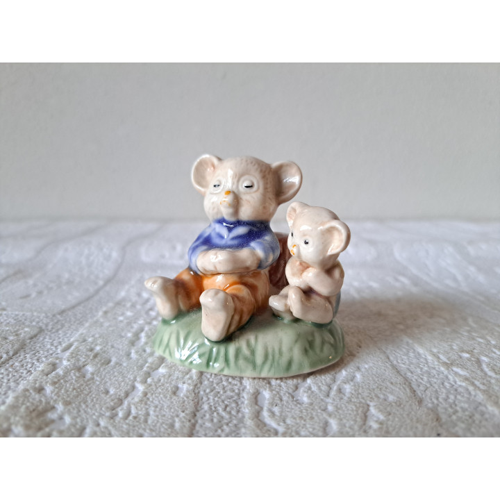 Koalabeer met jong, Albert Kessler porselein 6x5x6cm - dierfiguren
