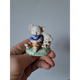 Koalabeer met jong, Albert Kessler porselein 6x5x6cm