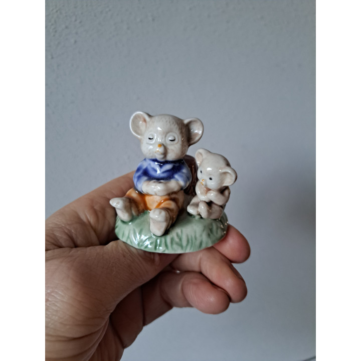 Koalabeer met jong, Albert Kessler porselein 6x5x6cm