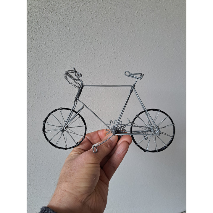 Fiets van staaldraad, 22x9x12.5cm