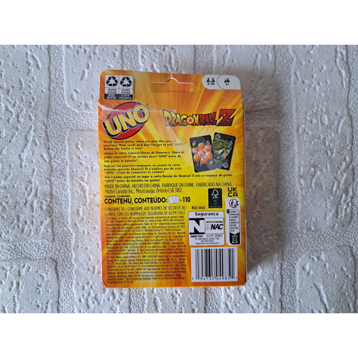 Dragonball Z Games kaartspel UNO 9x14,5x2cm - kaartspellen