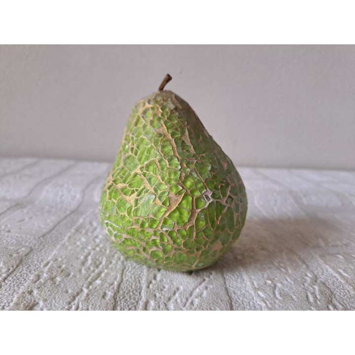 Mozaïek Peer, kunsthars D8xH10cm - kunstvoorwerp